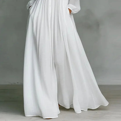 Vestido Maxi elegante francés de cintura alta con vuelo para mujer, Vestido de noche