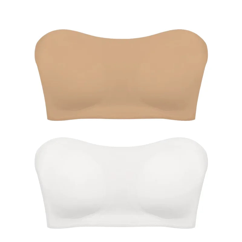 Sujetador push up sexy sin tirantes para mujer, con relleno extraíble y sin costuras