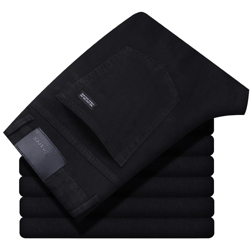 Pantalones vaqueros rectos ajustados y elásticos suaves y transpirables para hombre