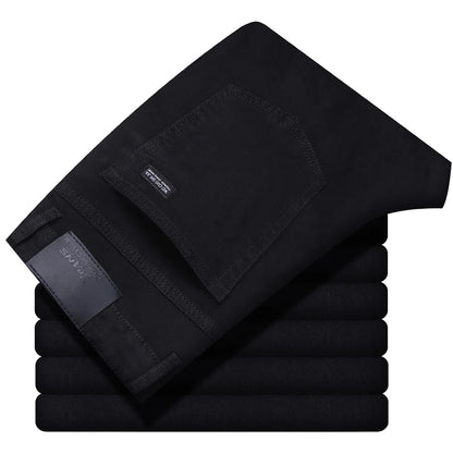 Pantalones vaqueros rectos ajustados y elásticos suaves y transpirables para hombre