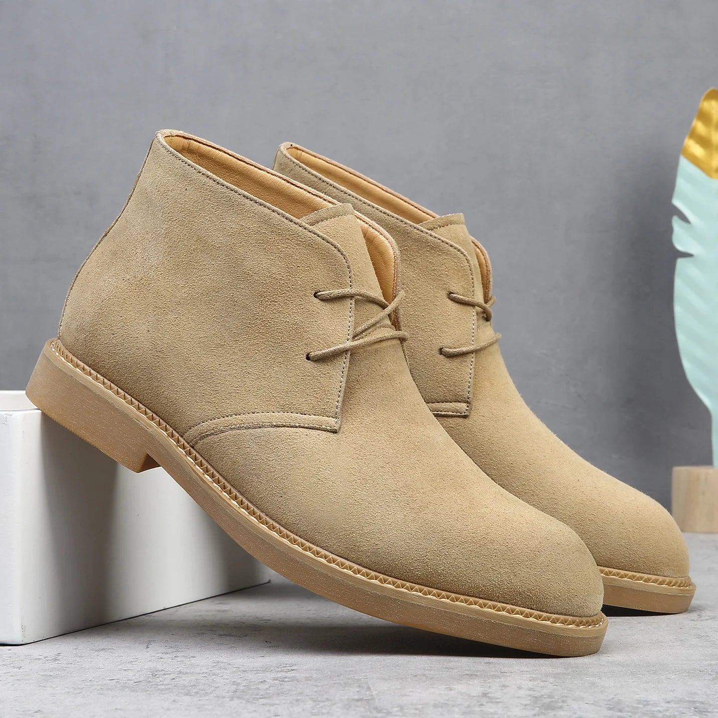 Botas Chelsea grandes para hombre, de gamuza, puntiagudas, sencillas, elegantes