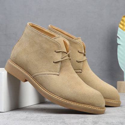 Botas Chelsea grandes para hombre, de gamuza, puntiagudas, sencillas, elegantes