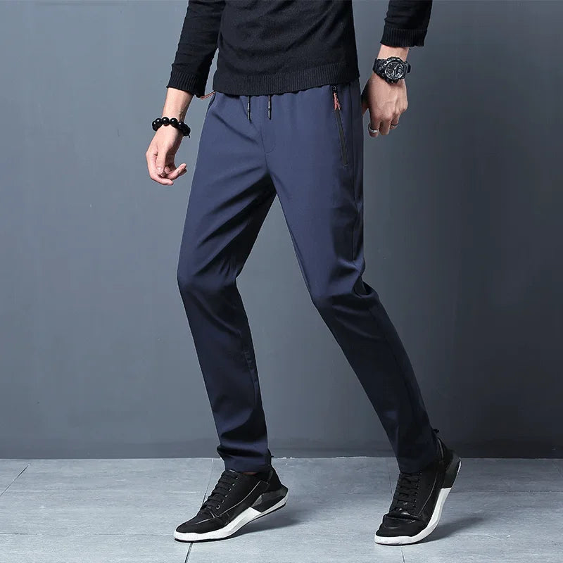 Pantalones casuales para hombre, Straight Slim Fit Elastic Waist Jogger Classic