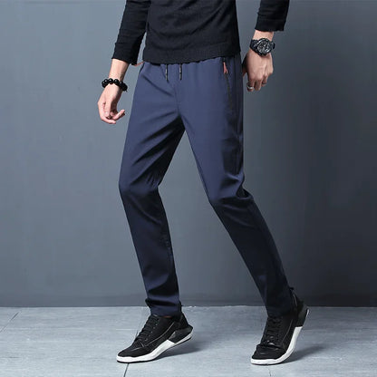 Pantalones casuales para hombre, Straight Slim Fit Elastic Waist Jogger Classic