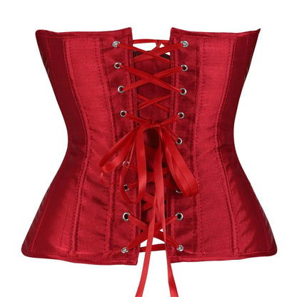 Corsé de satén sexy para mujer, gótico, con cordones, moldeador