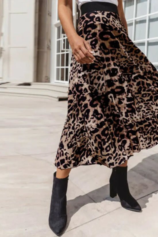 Falda Mini A-Line Sexy de Estampado de Leopardo para Mujer