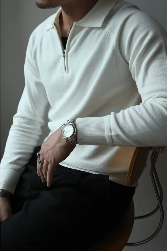 Camisa Polo Tejida con Cremallera Media para Hombre