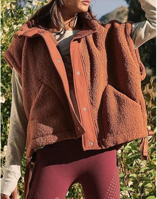 Chaleco Sin Mangas Casual de Lana para Mujer