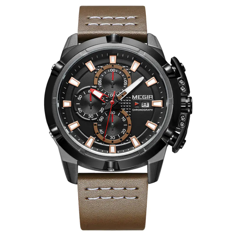 MEGIR 2062 Reloj de Cuarzo Multifuncional para Hombre