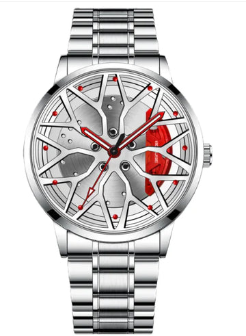Silver Steel Red