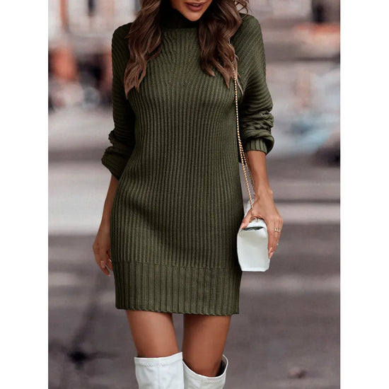 Suéter & Vestido Cuello Alto Chic para Mujer