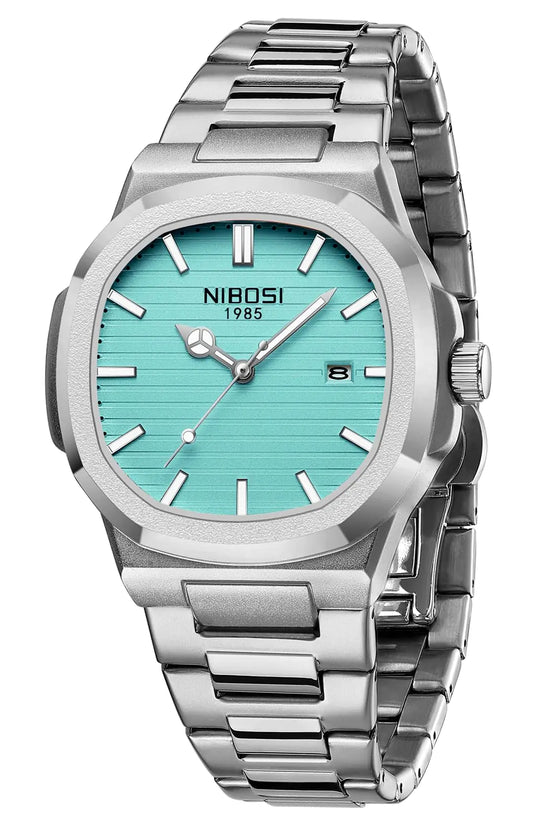 Reloj de cuarzo de acero inoxidable para hombre NIBOSI