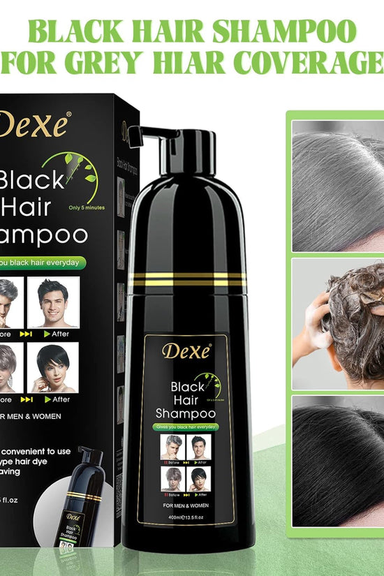 UniForU Champú Tinte de Cabello Negro 400ml Color Instantáneo por hasta 30 Días para Mujeres y Hombres