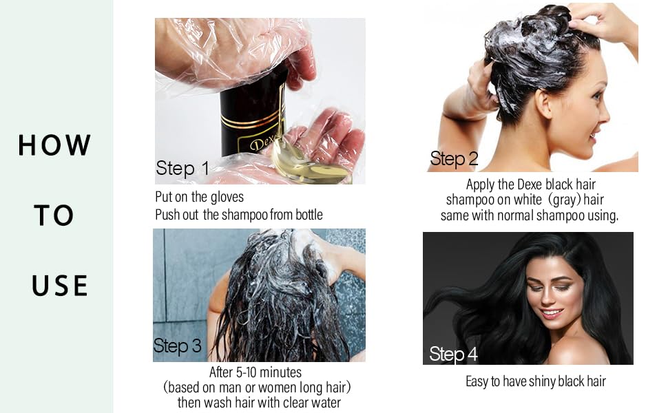 UniForU Champú Tinte de Cabello Negro 400ml Color Instantáneo por hasta 30 Días para Mujeres y Hombres