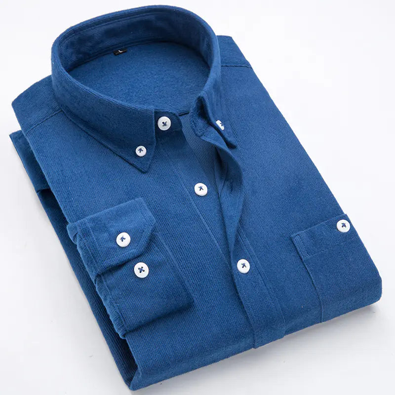 Camisa de Pana Delgada de Manga Larga para Hombre