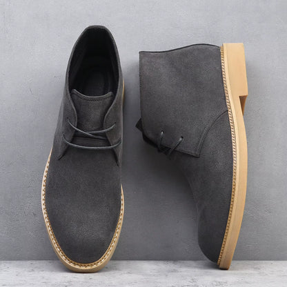 Botas Chelsea grandes para hombre, de gamuza, puntiagudas, sencillas, elegantes