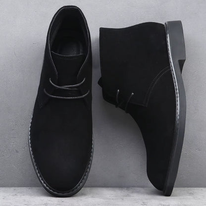 Botas Chelsea grandes para hombre, de gamuza, puntiagudas, sencillas, elegantes