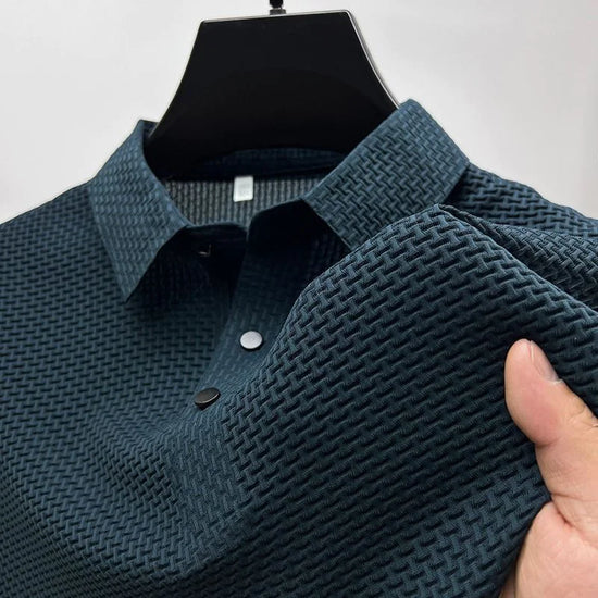 Camiseta Polo de Malla de Seda Helada para Hombre
