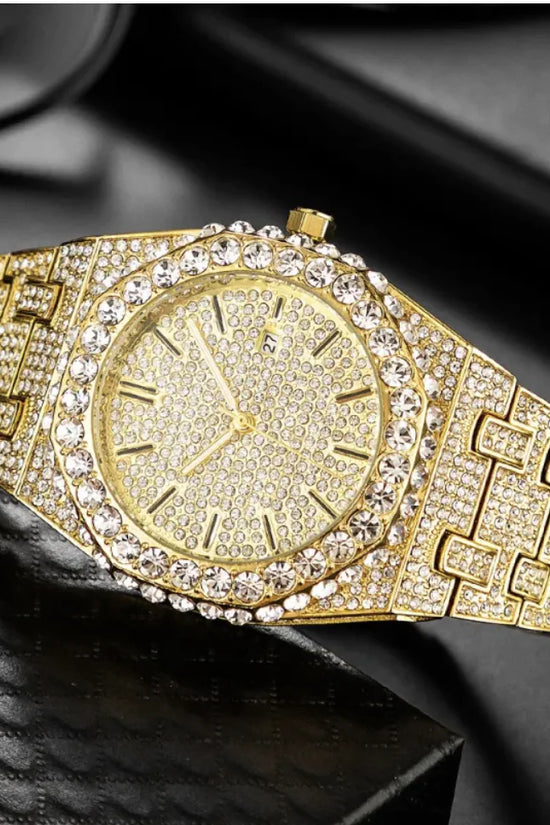 Reloj de Cuarzo para Hombre con Diamantes Estrellados