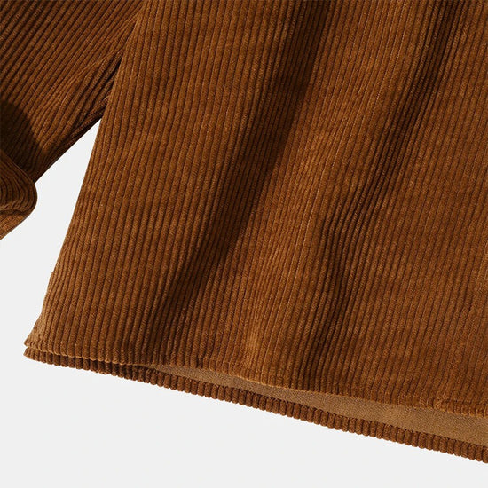 Camisa holgada de pana de manga larga para hombre