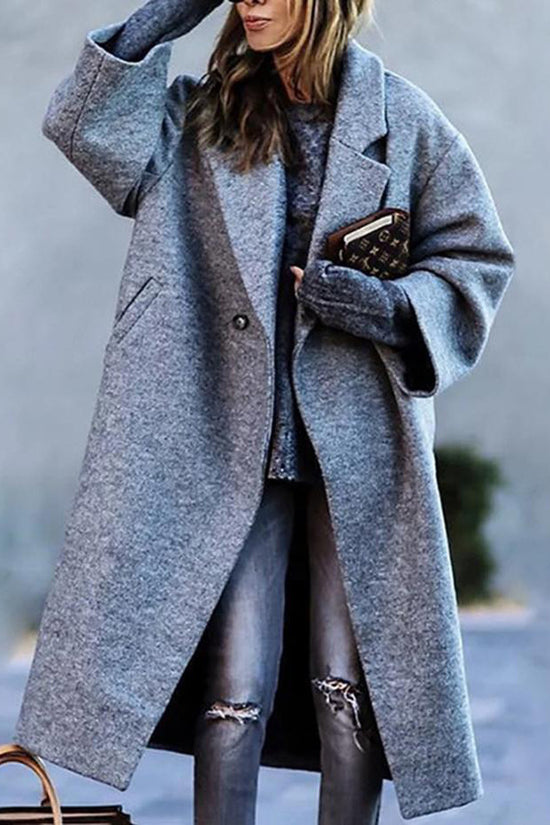 Chaqueta de Moda Casual Larga para Mujer