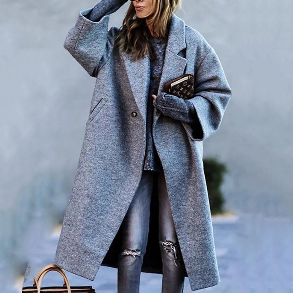Chaqueta de Moda Casual Larga para Mujer