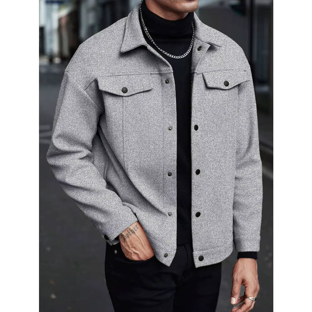 Chaqueta informal de lana para hombre, estilo europeo y americano, elegante.