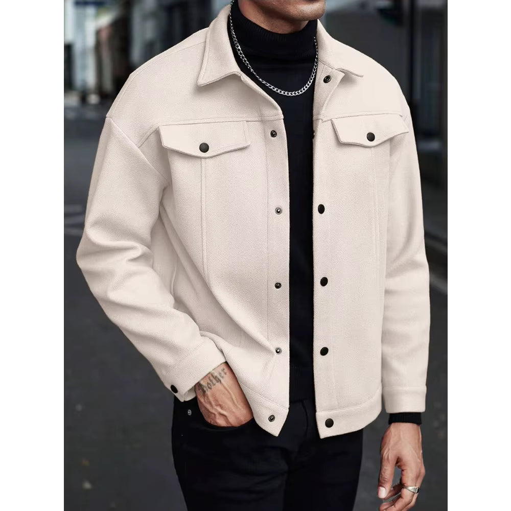 Chaqueta informal de lana para hombre, estilo europeo y americano, elegante.