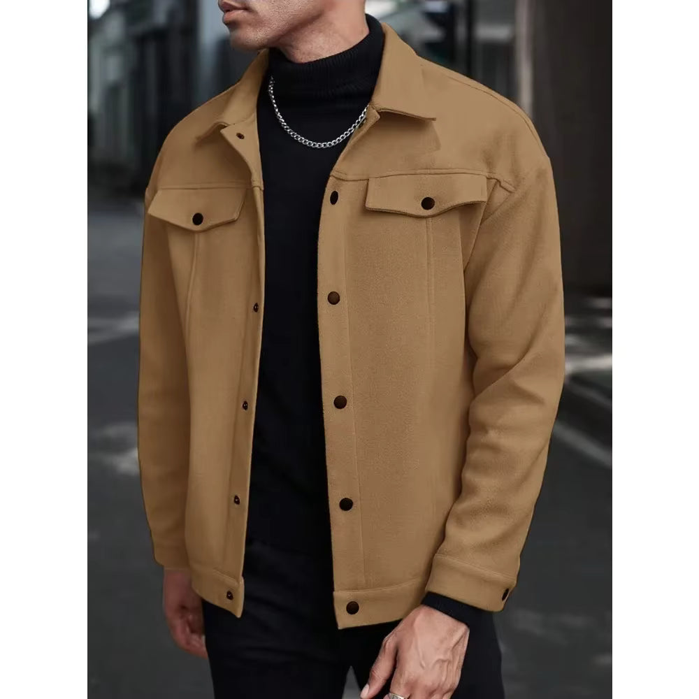 Chaqueta informal de lana para hombre, estilo europeo y americano, elegante.