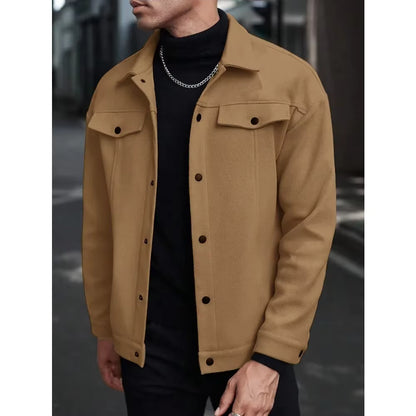 Chaqueta informal de lana para hombre, estilo europeo y americano, elegante.