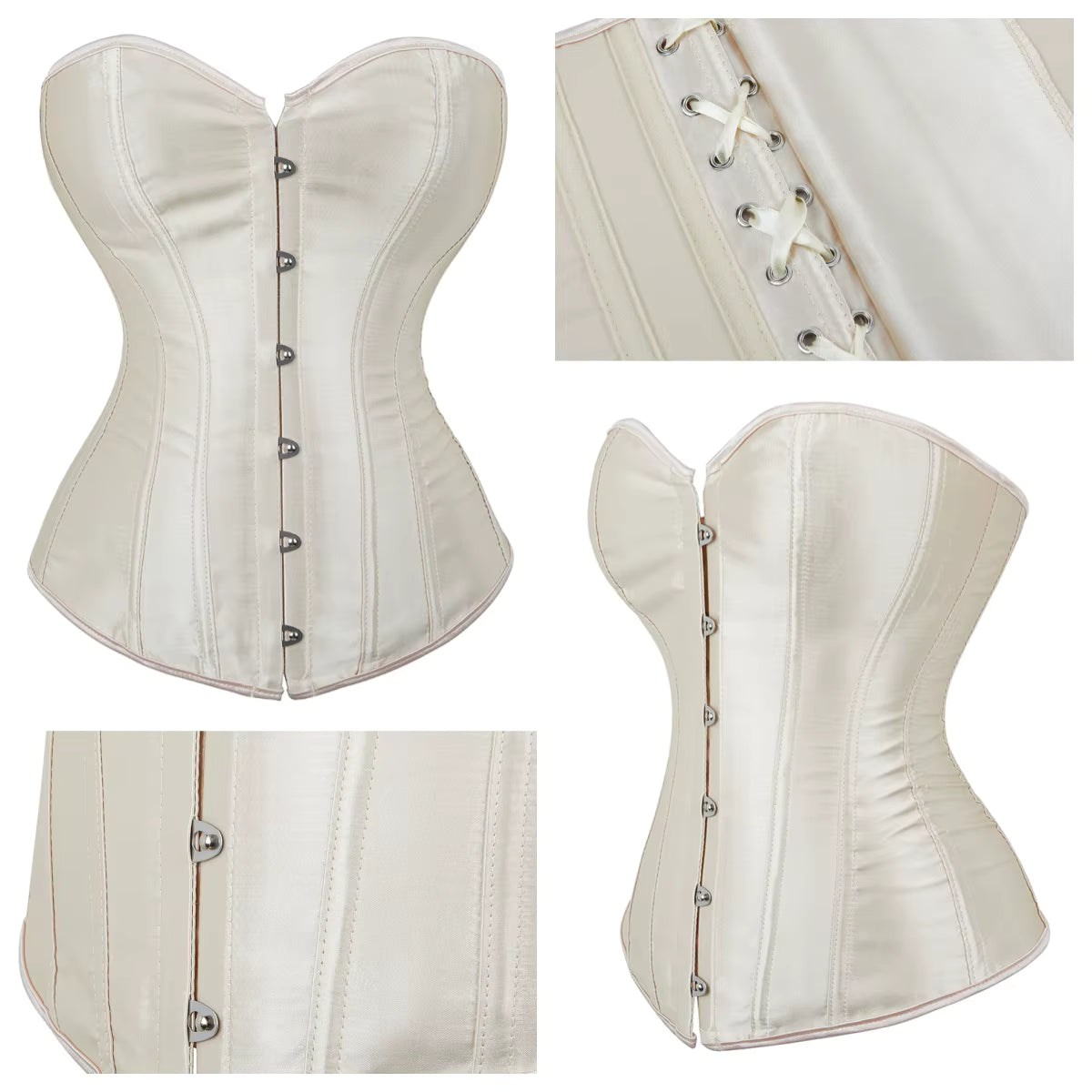 Corsé de satén sexy para mujer, gótico, con cordones, moldeador