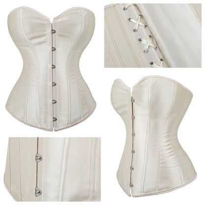 Corsé de satén sexy para mujer, gótico, con cordones, moldeador