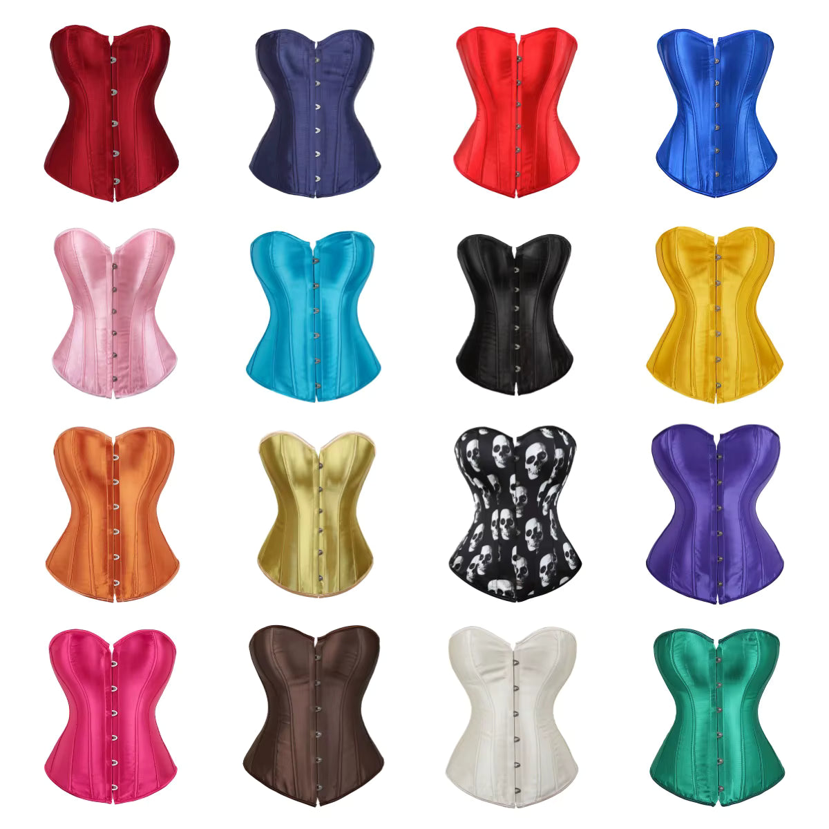 Corsé de satén sexy para mujer, gótico, con cordones, moldeador