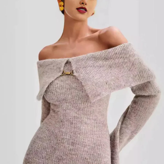 Vestido a Rayas con Cuello Polo Chic