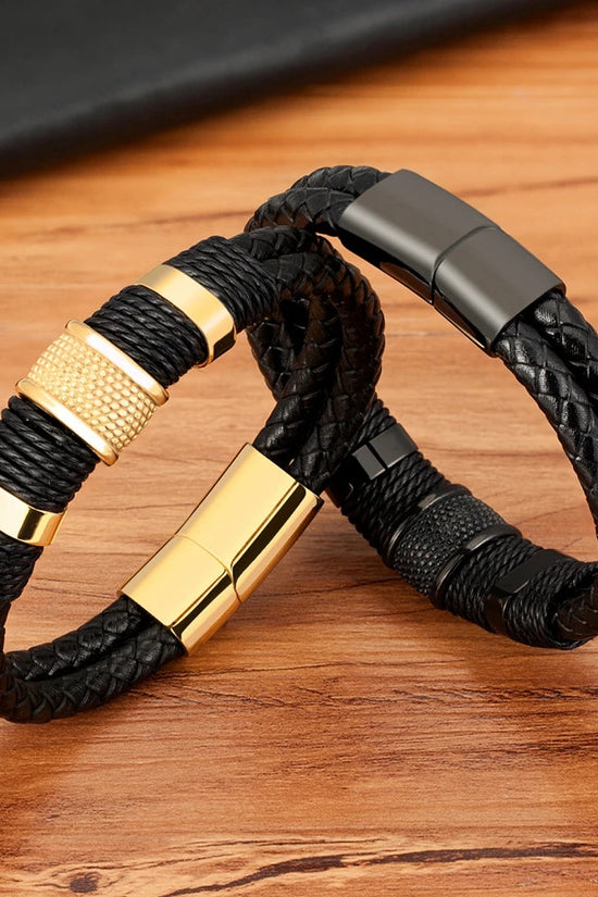 Brazalete de cuero trenzado: para el hombre moderno