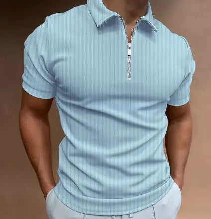 Camiseta de Rayas con Cremallera POLO para Hombre