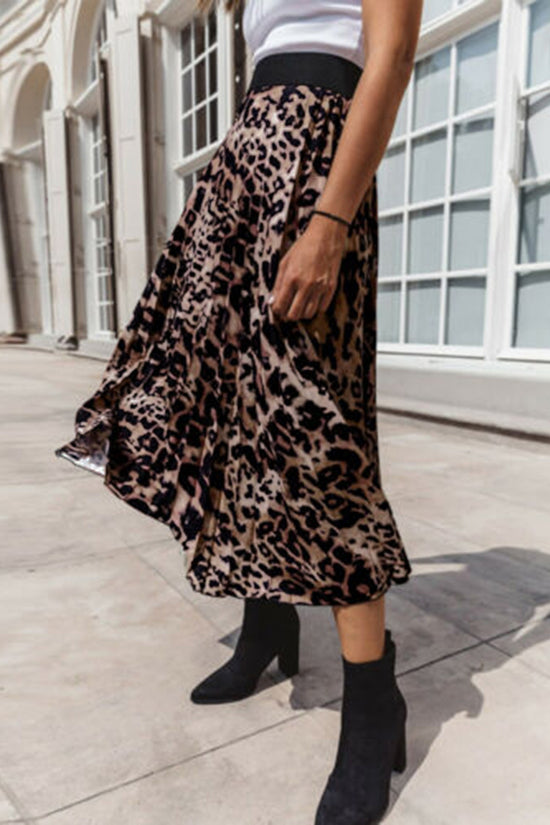 Falda Mini A-Line Sexy de Estampado de Leopardo para Mujer