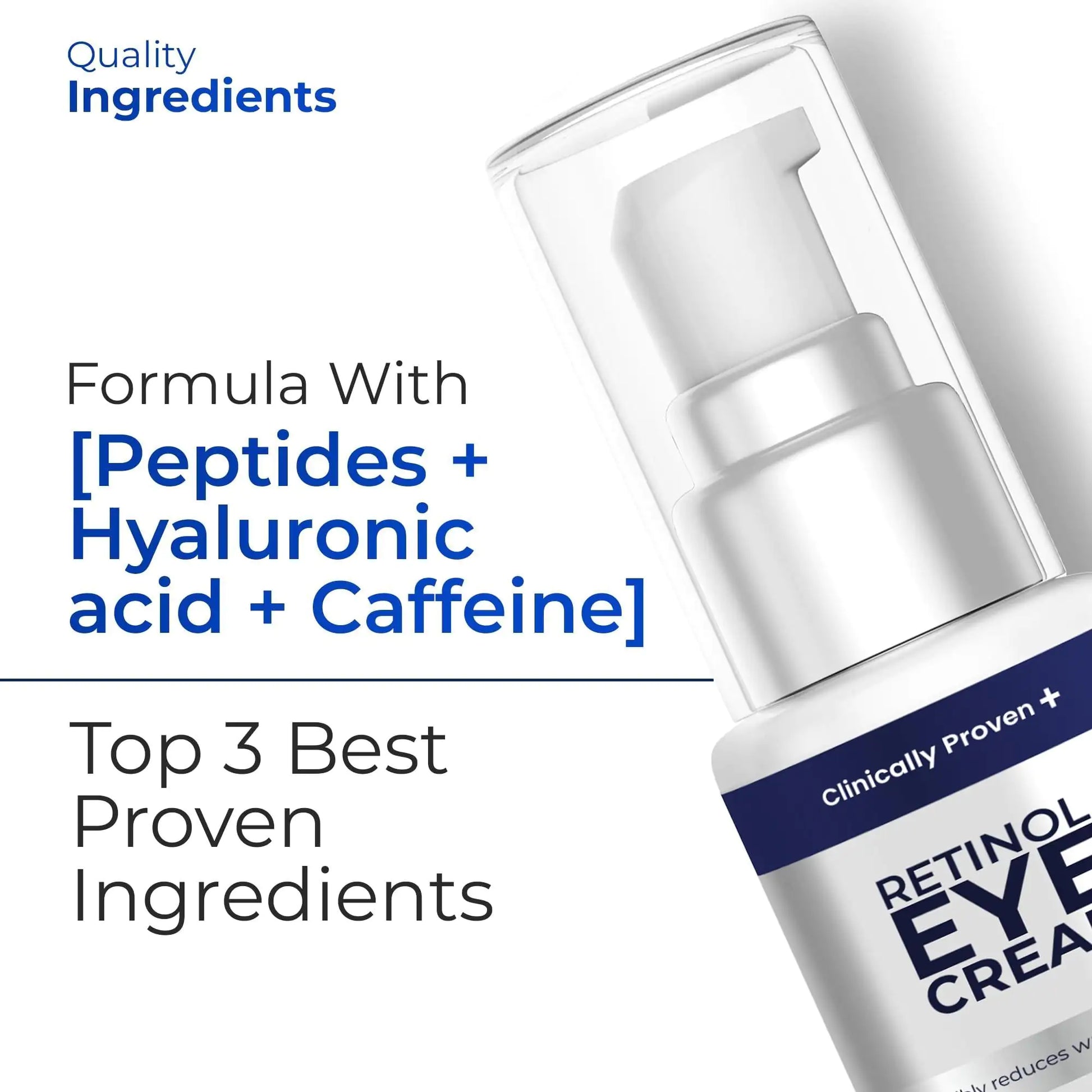 Crema de Ojos con Retinol para la Hinchazón y Bolsas Debajo de los Ojos con Ácido Hialurónico y Péptidos