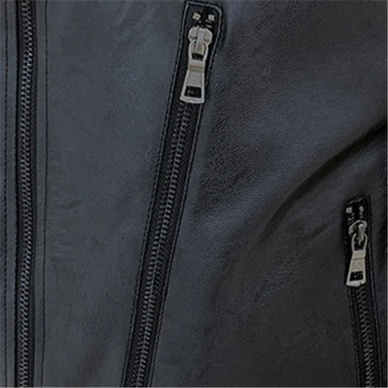 Chaqueta de Cuero con Solapa