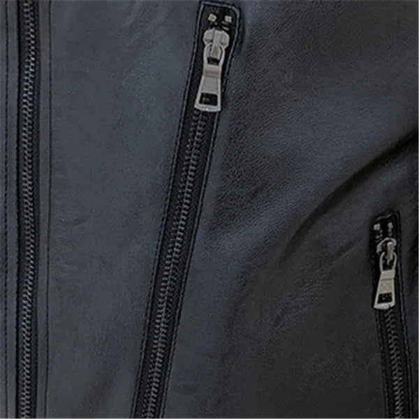 Chaqueta de Cuero con Solapa