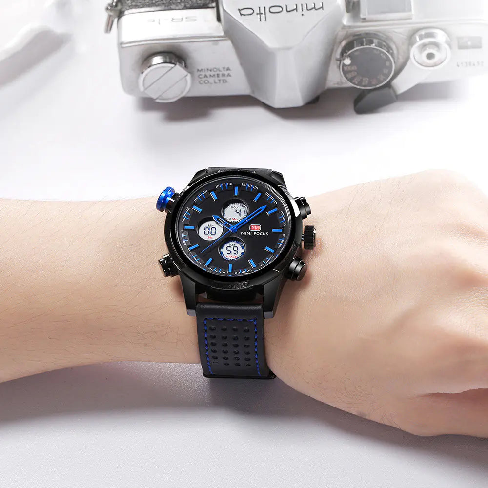 MINI FOCUS Reloj Deportivo de Cuarzo Impermeable para Hombre