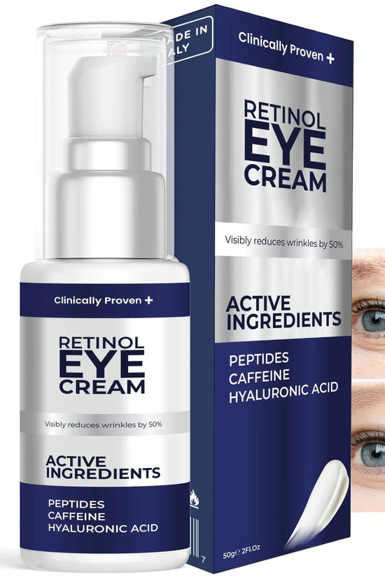 Crema de Ojos con Retinol para la Hinchazón y Bolsas Debajo de los Ojos con Ácido Hialurónico y Péptidos