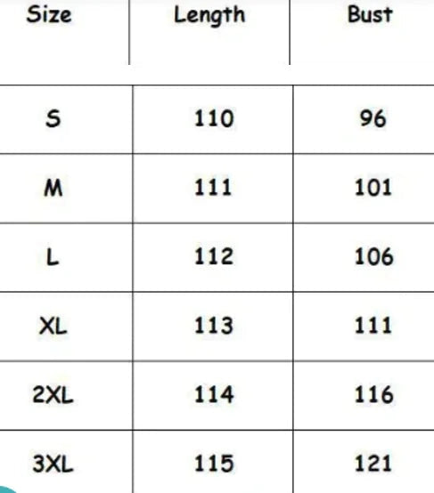 Tabla de tallas abrigo