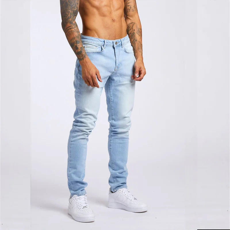 Jeans Slim Fit de Cintura Alta para Hombre