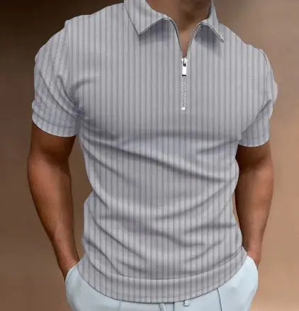 Camiseta de Rayas con Cremallera POLO para Hombre