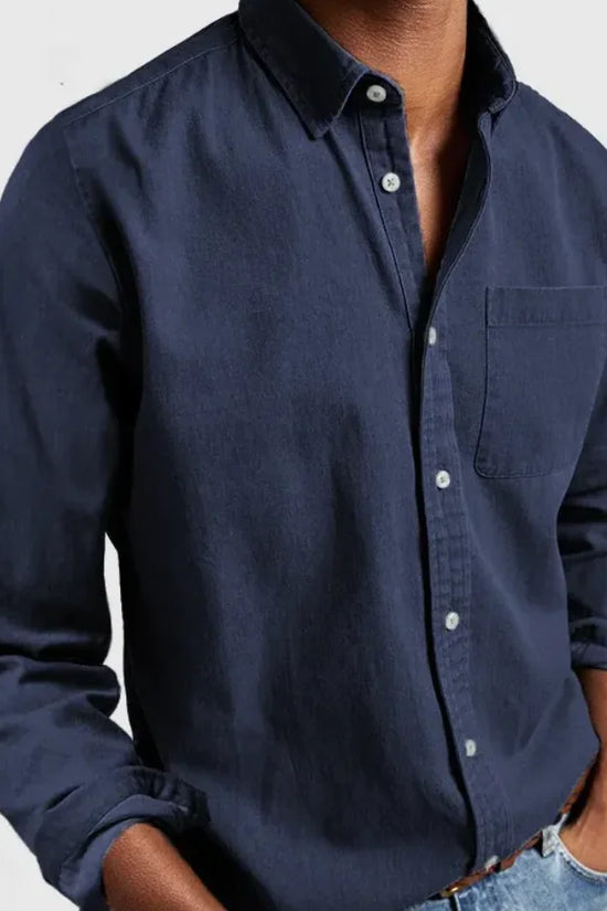 Camisa de Hombre de Manga Larga con Solapa