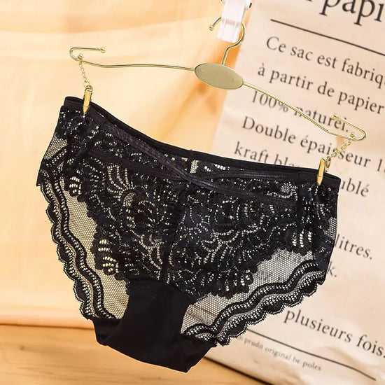 Panties de Encaje Sexy y de Cintura Baja para Mujer