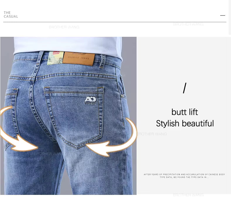 Pantalones vaqueros ajustados de color azul claro para hombre