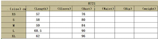 Tabla de Tallas de la S a la XL