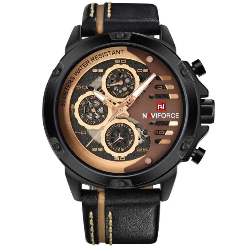 Reloj Multifuncional de Cuarzo a Prueba de Agua para Hombre